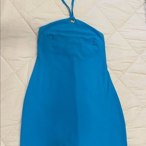 Turquoise Boston Proper halter knee length dress.